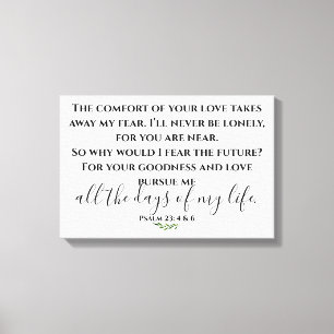 Psalm 23 Moderne scripts Canvas Afdruk