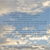 Psalm 23 Mooie bijbel Verse Christelijke blauwe he Sticker (Voorkant)