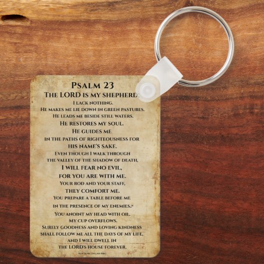 Psalm 23 {NHEB-versie.} Sleutelhanger (Achterkant)