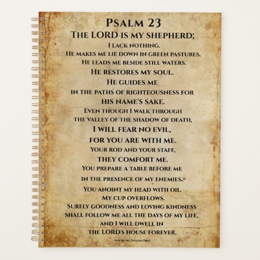 Psalm 23  { NHEB version.} Planner (Voorkant)
