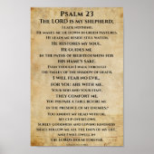 Psalm 23 { NHEB version.} Poster (Voorkant)