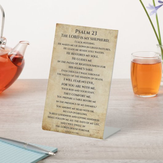 Psalm 23  { NHEB version.} Reclamebord Met Voetstuk (Insitu)