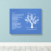 Psalm 23 NIV met stamboom, Canvas Afdruk (Insitu (Houten vloer))