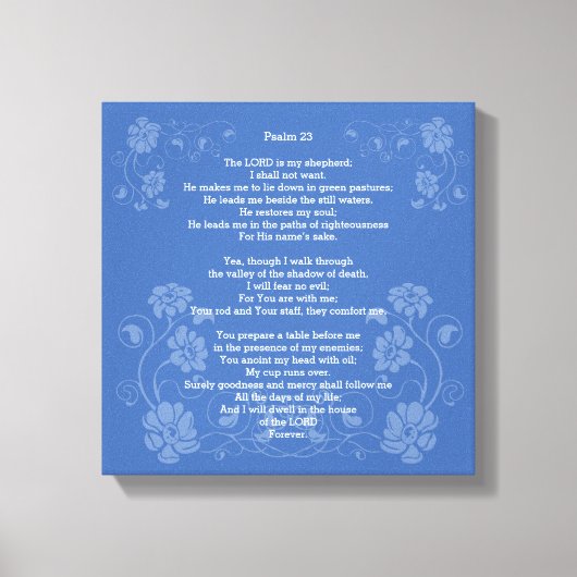 Psalm 23 NKJV Canvas Afdruk (Voorkant)