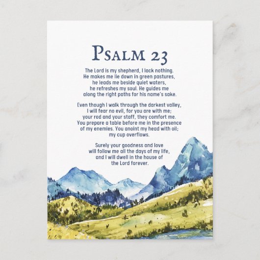 Psalm 23 NKJV De Heer is mijn herder Briefkaart (Voorkant)