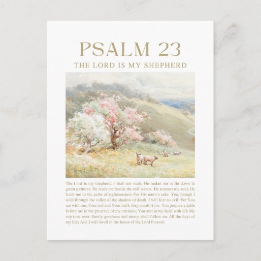 Psalm 23 NKJV De Heer is Mijn Herder Briefkaart (Voorkant)