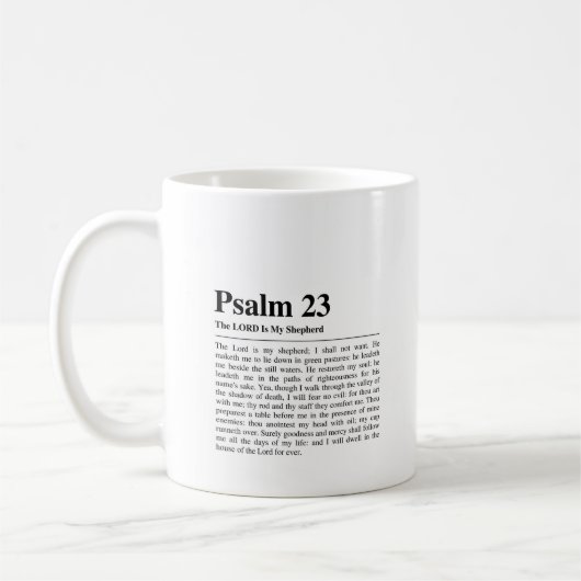 Psalm 23 NKJV De Heer is Mijn Herder Koffiemok (Links)