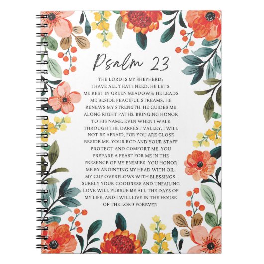 Psalm 23 NKJV De Heer is Mijn Herder Notitieboek (Voorkant)