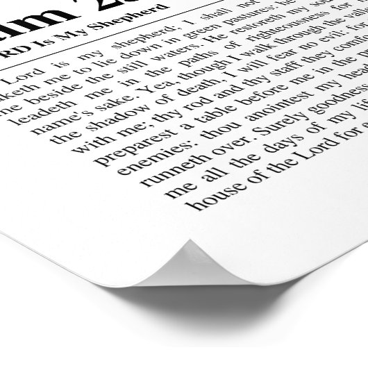 Psalm 23 NKJV De Heer is Mijn Herder Poster (Hoek)