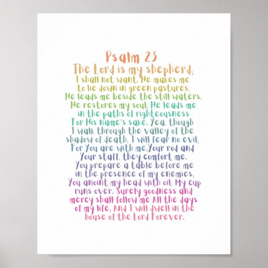 Psalm 23 NKJV De Heer is Mijn Herder Poster (Voorkant)