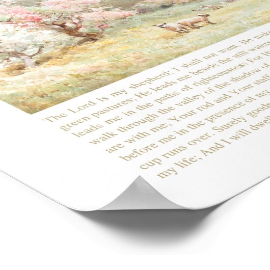 Psalm 23 NKJV De Heer is Mijn Herder Poster (Hoek)
