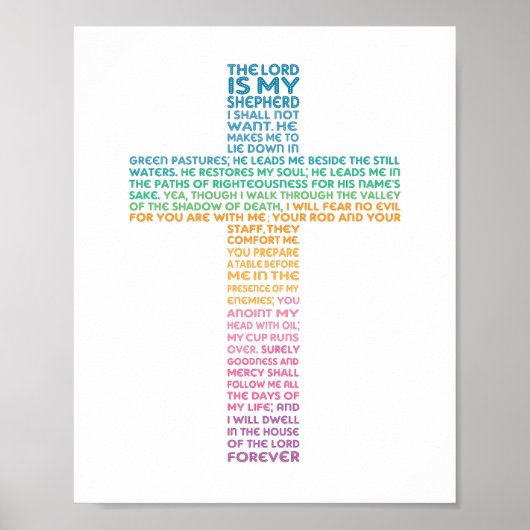 Psalm 23 NKJV De Heer is Mijn Herder Poster (Voorkant)