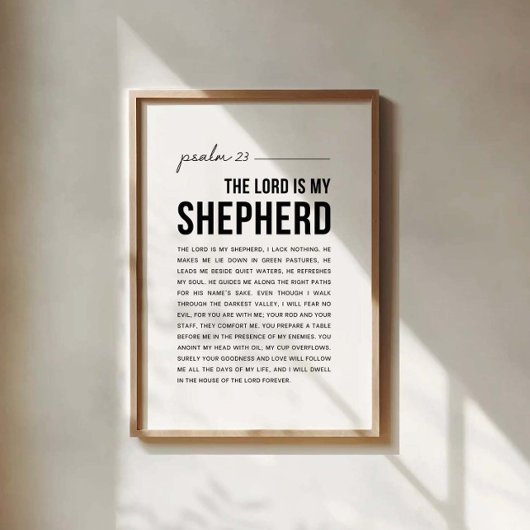 Psalm 23 NKJV De Heer is Mijn Herder Poster