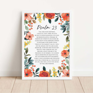 Psalm 23 NKJV De Heer is Mijn Herder Poster