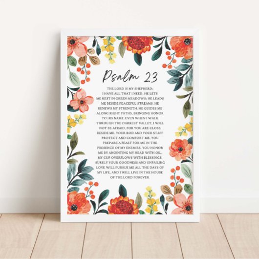 Psalm 23 NKJV De Heer is Mijn Herder Poster