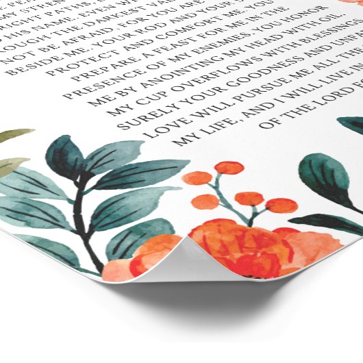 Psalm 23 NKJV De Heer is Mijn Herder Poster (Hoek)