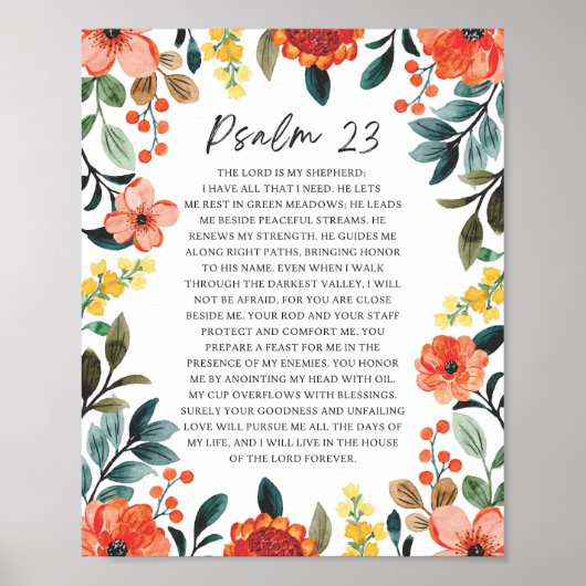 Psalm 23 NKJV De Heer is Mijn Herder Poster (Voorkant)