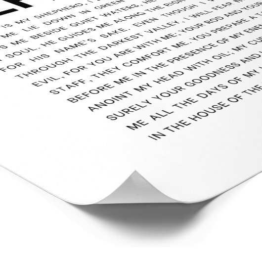 Psalm 23 NKJV De Heer is Mijn Herder Poster (Hoek)