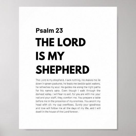 Psalm 23 NKJV De Heer is Mijn Herder Poster (Voorkant)