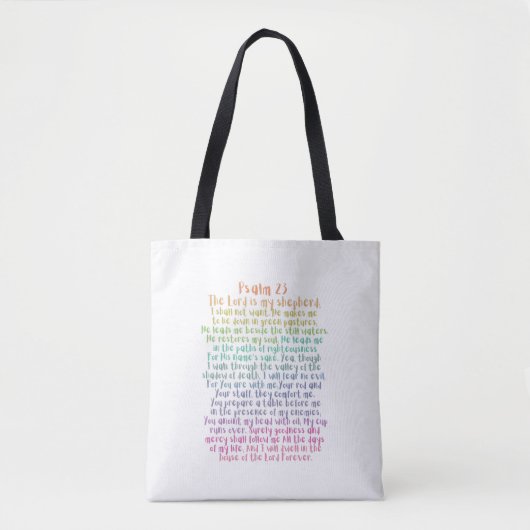 Psalm 23 NKJV De Heer is Mijn Herder Tote Bag (Voorkant)