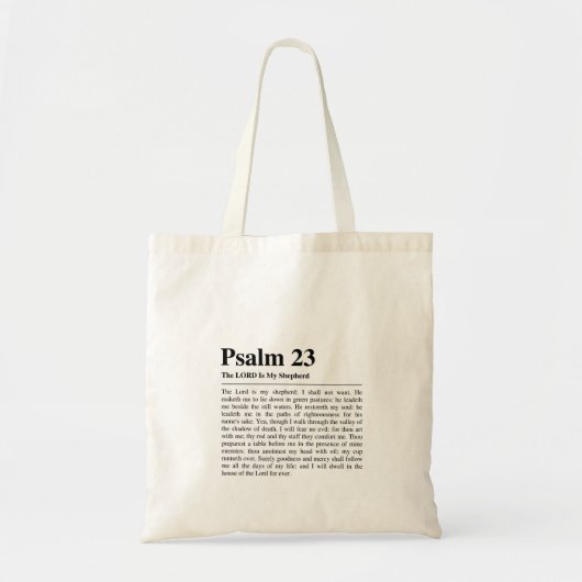 Psalm 23 NKJV De Heer is Mijn Herder Tote Bag (Voorkant)