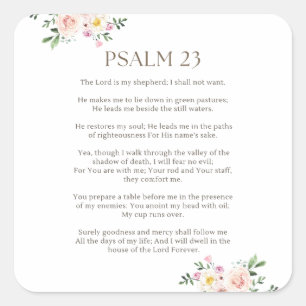 Psalm 23 NKJV De Heer is Mijn Herder Vierkante Sticker