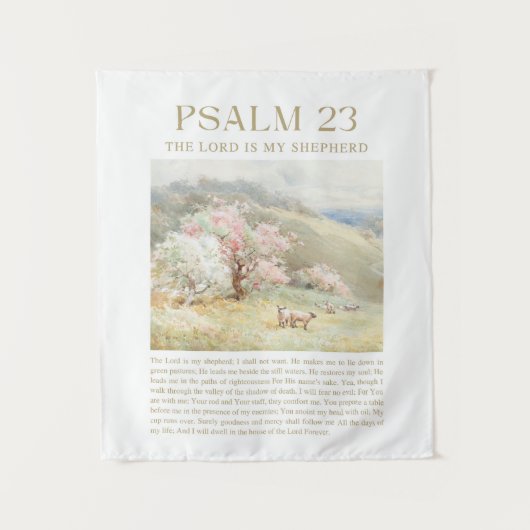 Psalm 23 NKJV De Heer is Mijn Herder Wandkleed (Voorkant)