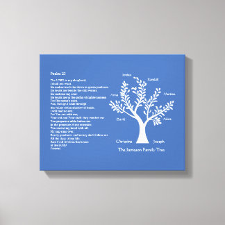Psalm 23 NKJV met stamboom, Canvas Afdruk