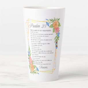 Psalm 23 NKJV Waterverf Botanische Bijbel Schrift Latte Mok