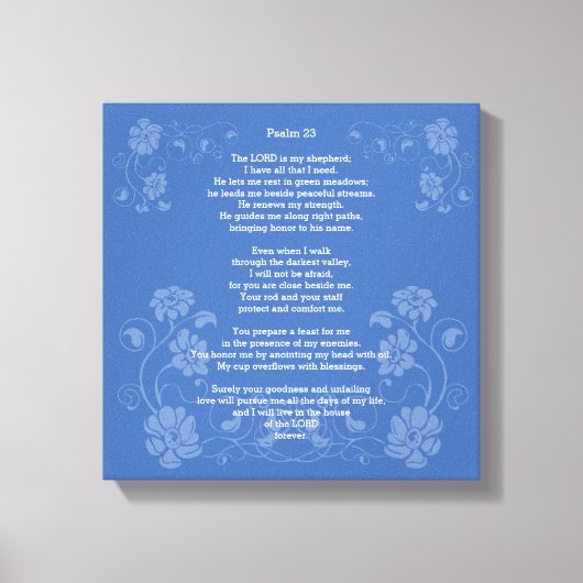 Psalm 23 NLT Canvas Afdruk (Voorkant)