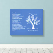 Psalm 23 NLT met stamboom, Canvas Afdruk (Insitu (Houten vloer))