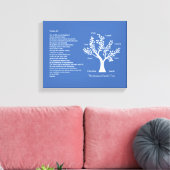 Psalm 23 NLT met stamboom, Canvas Afdruk (Insitu (Woonkamer))