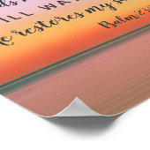 Psalm 23 Nog steeds roze strand Poster (Hoek)