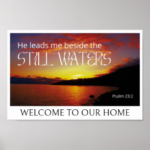 Psalm 23 NOG STEEDS WATERS Christelijke Bijbelvers Poster