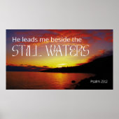 Psalm 23 NOG WATERS Christelijk Lijst Kunst voor T Poster (Voorkant)