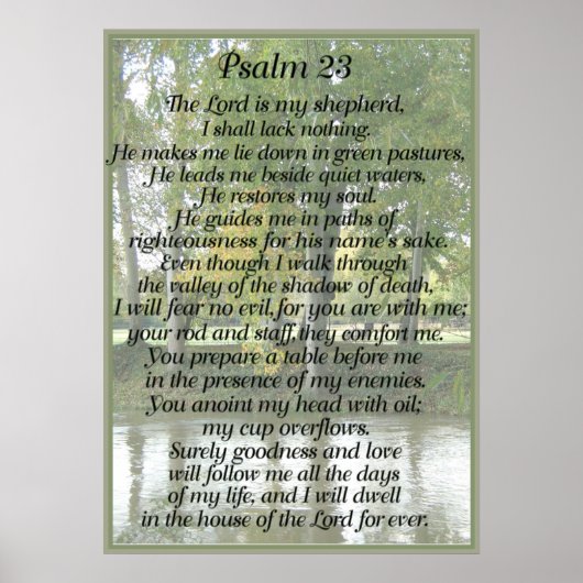 Psalm 23 op de achtergrond van het park Oxford Poster (Voorkant)