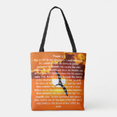 Psalm 23 Oranje Zonsondergang Zeemeeuw Tote Bag (Achterkant)