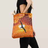 Psalm 23 Oranje Zonsondergang Zeemeeuw Tote Bag (Dichtbij)