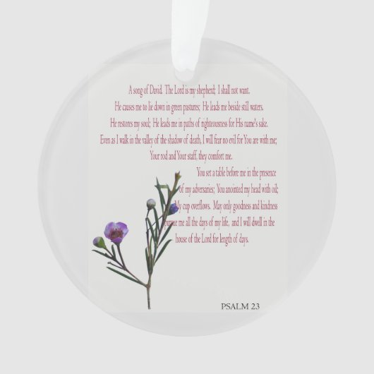 Psalm 23, Ornament van de Paarse Floral Circle (voorkant)