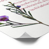 Psalm 23, Paars groenboek van de Floral (Matte) Poster (Hoek)