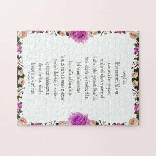 Psalm 23 Paarse Floral Borders, Puzzle Legpuzzel (Horizontaal)
