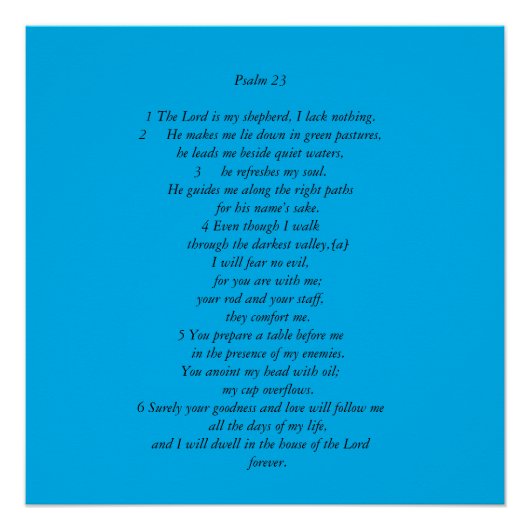 psalm 23 perfect poster (Voorkant)