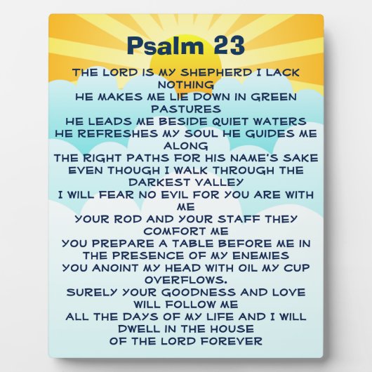 Psalm 23 plaque fotoplaat (Voorkant)