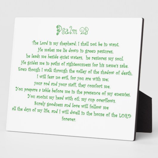Psalm 23 Plaque Fotoplaat (Zijkant)