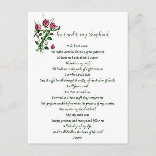 Psalm 23 Post Kaart (Voorkant)