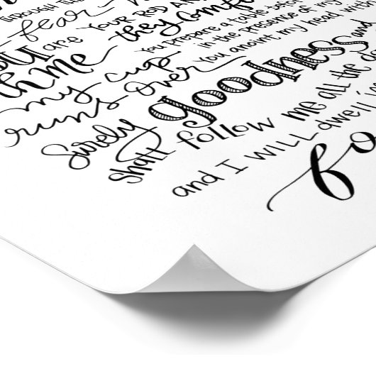 Psalm 23 poster | De Heer is Mijn Shepherd (Hoek)