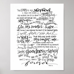 Psalm 23 poster   De Heer is Mijn Shepherd