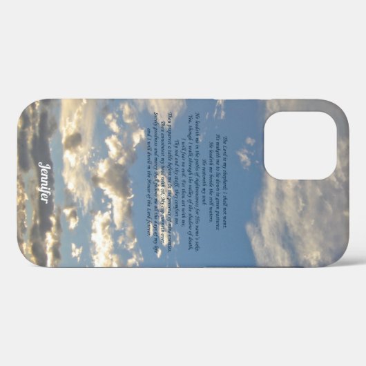 Psalm 23 Prachtige bijbel Verse Christelijk monogr Case-Mate iPhone Case (Achterkant (horizontaal))