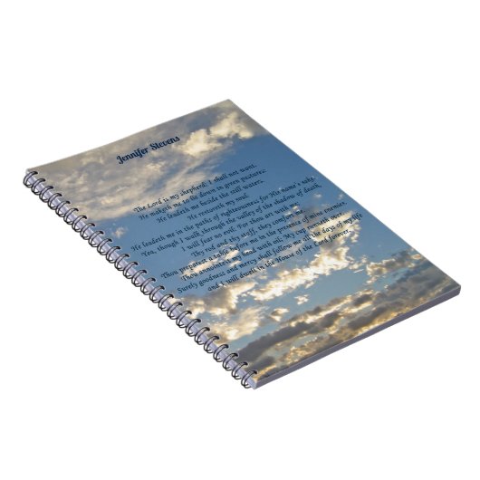 Psalm 23 Prachtige bijbel Verse Christelijk monogr Notitieboek (Rechterzijde)