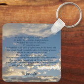 Psalm 23 Prachtige Christelijke bijbel Verse Aange Sleutelhanger (Achterkant)